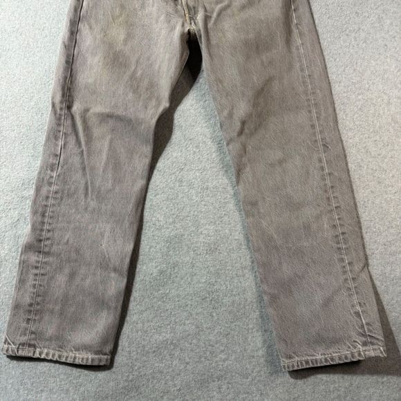 VTG Levis Jeans Mens 33x30 Gray 501 Straight Button Fly American Medium Denim - Picture 4 of 16